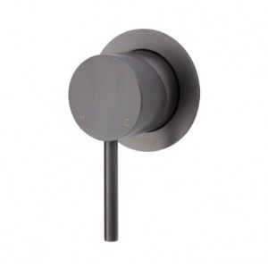 Kaya Wall Mixer, Gun Metal, Small Round Plate